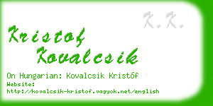 kristof kovalcsik business card