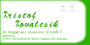 kristof kovalcsik business card